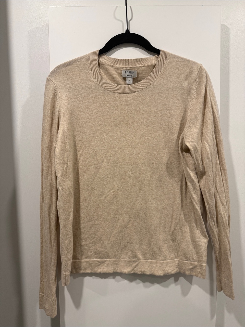 J. Crew Men's Crewneck Sweater in Light Beige